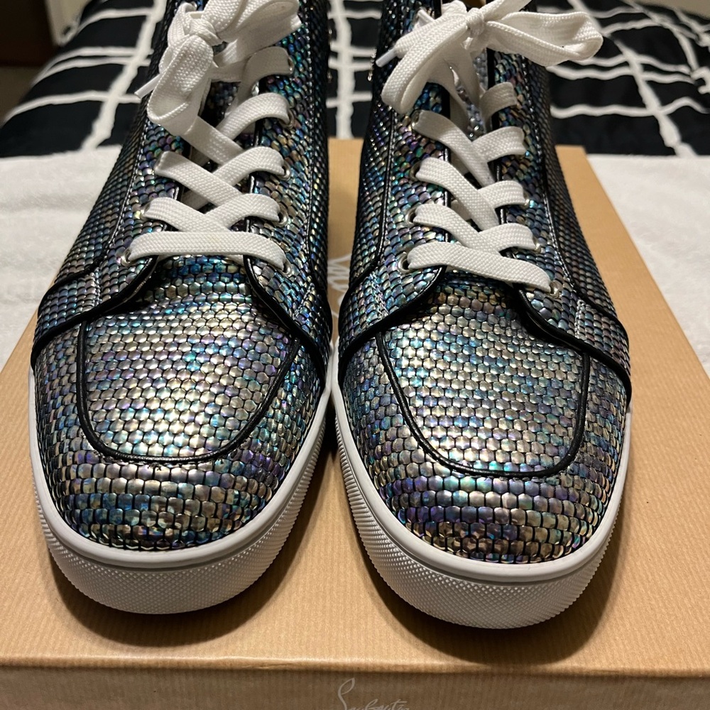 Christian Louboutin Iridescent Sneakers with White Laces
